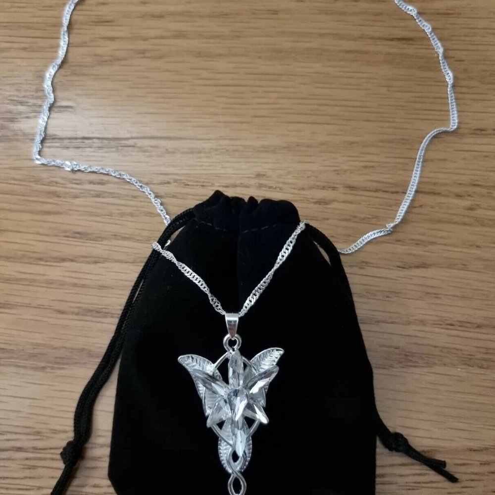Lord of The Rings Arwen Evenstar Pendant Necklace Sterling Silver Jewelry